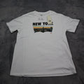 Levi Strauss Shirt Mens L White Short Sleeve Crew Neck Graphic Print Cotton Knit Unisex
