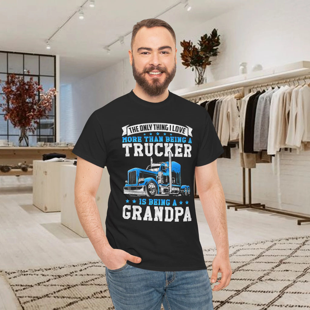 Trucker Grandpa Funny Semi Truck Driver Grandfather Graphic T-Shirt