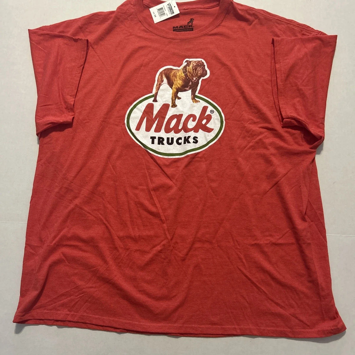 Mack Truck Bulldog Graphic , Red, Mens Size 3XL Unisex