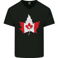Canadian Maple Leaf Flag Canada Beaver Mens V-Neck Cotton Unisex