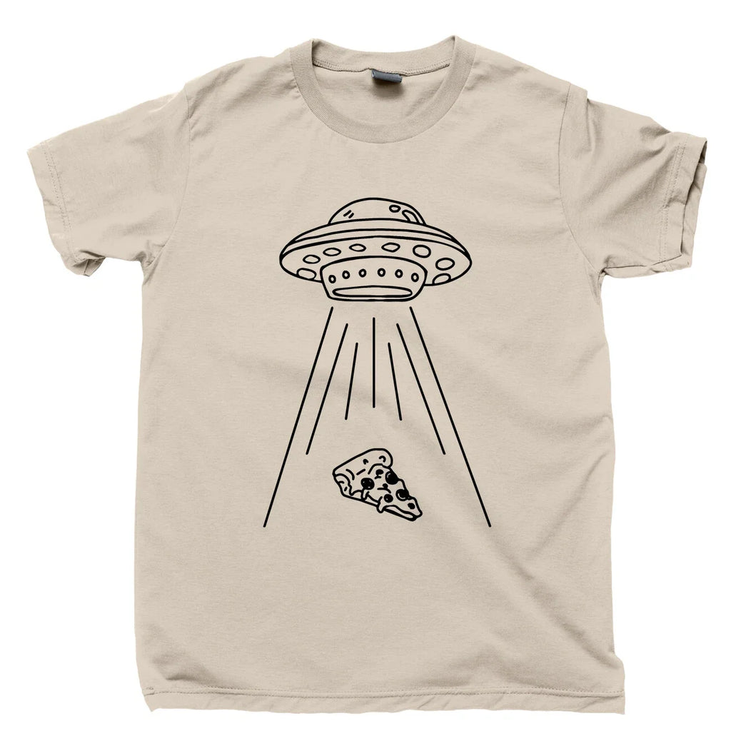Aliens Love Pizza Lover T Shirt Spaceship Area 51 Roswell Mars Martian Drone Tee Unisex