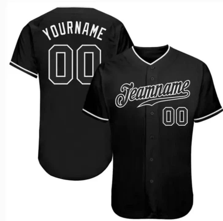 Hot Custom White Black Pinstripe Black-Gray Baseball Jersey Unisex