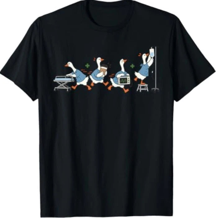 Emergency Nurse Goose Medical Team ER Healthcare Humor Crew T-Shirt
