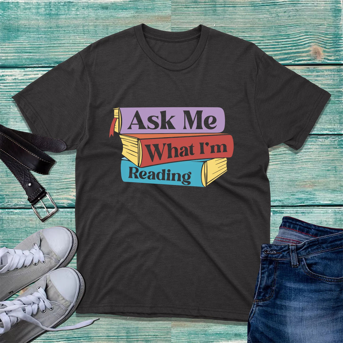 Ask Me What I'm Reading T-Shirt World Book Day Librarian Bookworm Reading Top