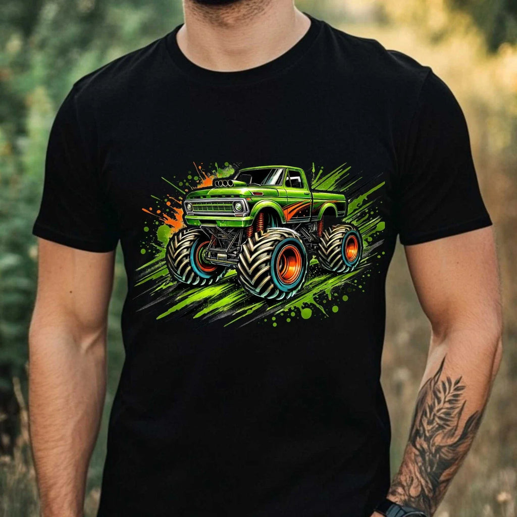 Mens Monster Truck Motif Cotton Size XS to 5XL Unisex