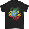 Torn Ethiopia Flag Ethiopian Day Football Mens 100% Cotton Unisex