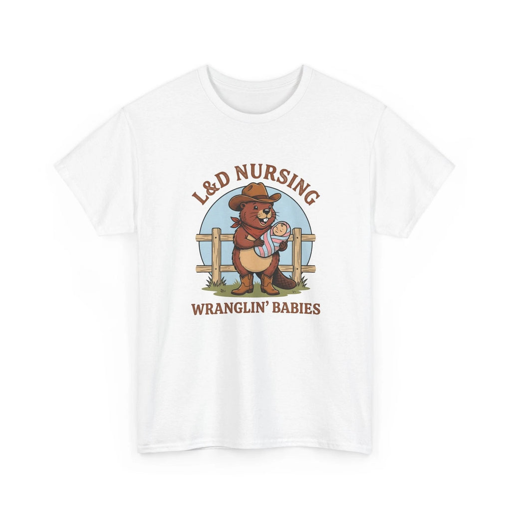 Cowboy Beaver Shirt Nurses Animal Gift Women Cartoon Tee Beaver T-Shirt Nurse