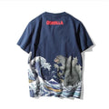 Godzilla Ukiyoe Wave Print - Limited Edition - Navy Blue Unisex