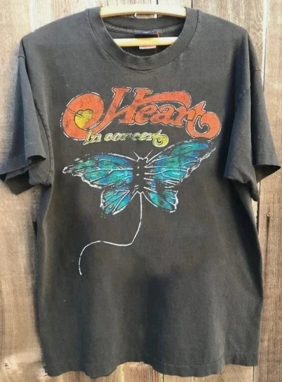 Heart Band Shirt, Heart Band tweed Unisex Tshirt Vtg S-5XL Unisex