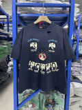 Unisex Loose Vintage Wash Figure Print Distressed Streetwear Casual Tee Unisex