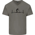 Paddleboarding ECG Paddleboard Pulse Mens V-Neck Cotton Unisex