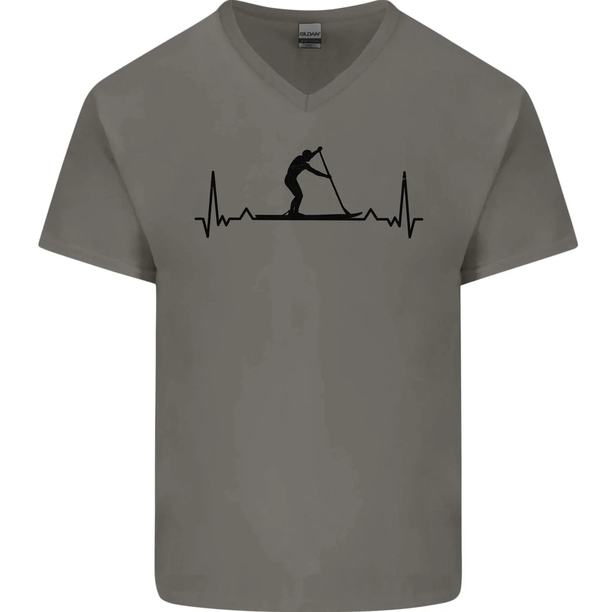Paddleboarding ECG Paddleboard Pulse Mens V-Neck Cotton Unisex