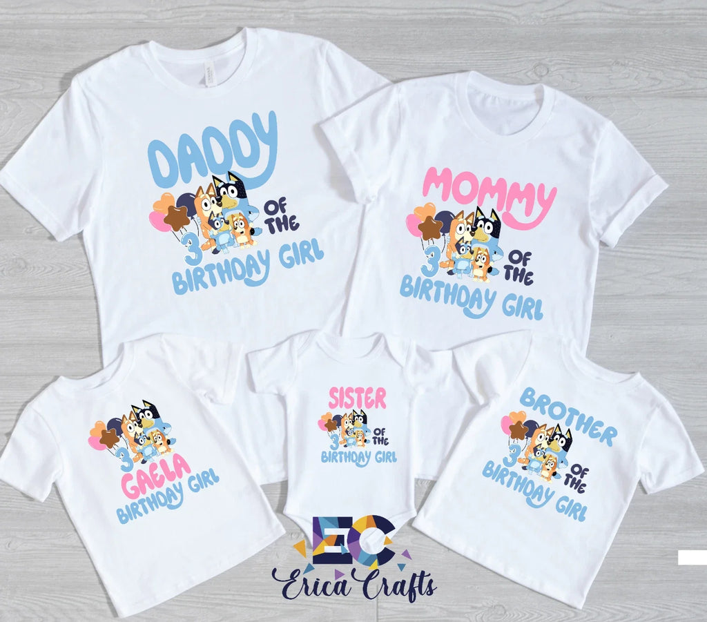Bluey Birthday Shirt, Custom boy Bluey Shirt, Birthday Shirt for Boy and Girl Unisex