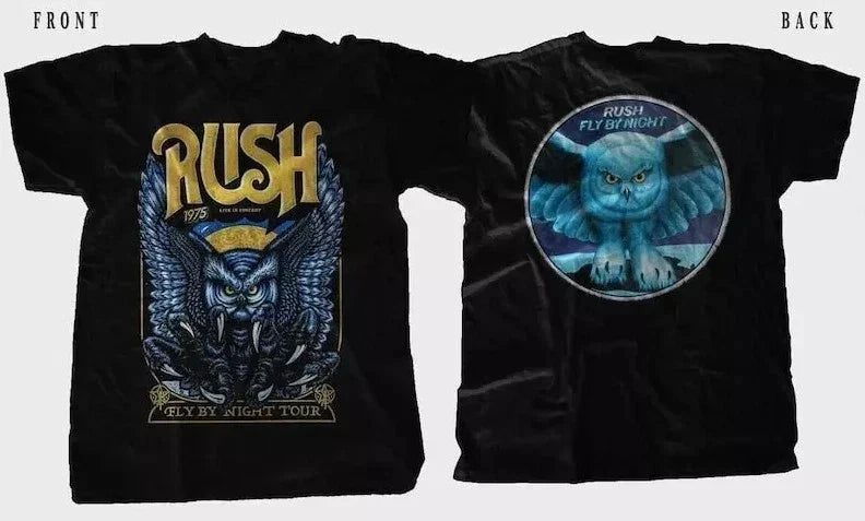 RUSH Fly by Night Tour 1975 Canadian Rock Band Unisex