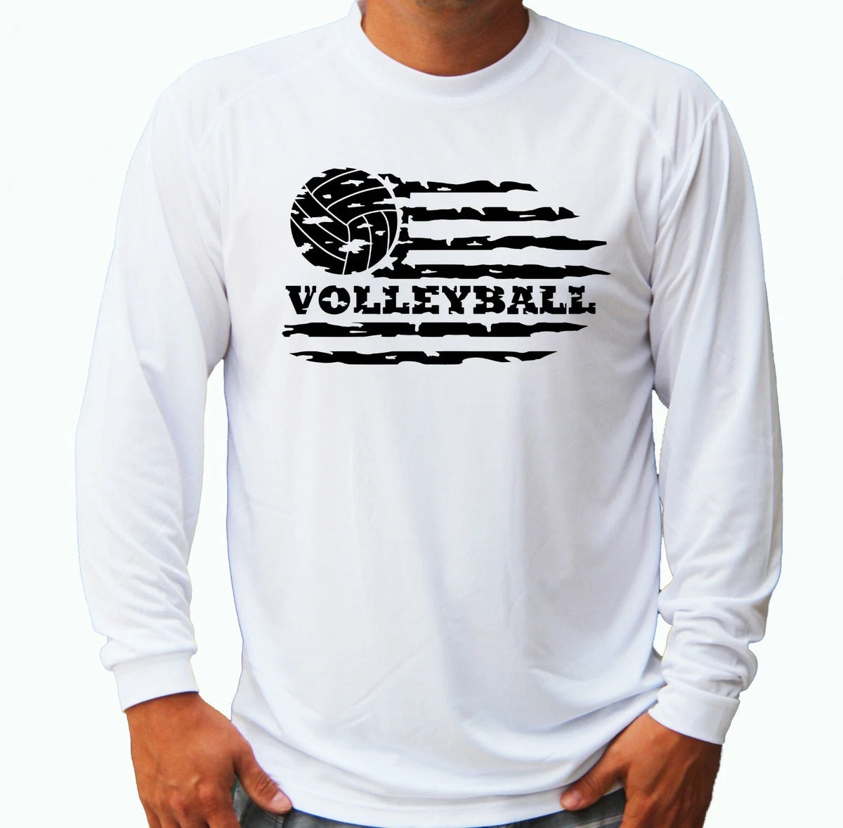 Volleyball Flag Beach Boat Sport Long Sleeve UPF 30 Sun UV Protection Unisex