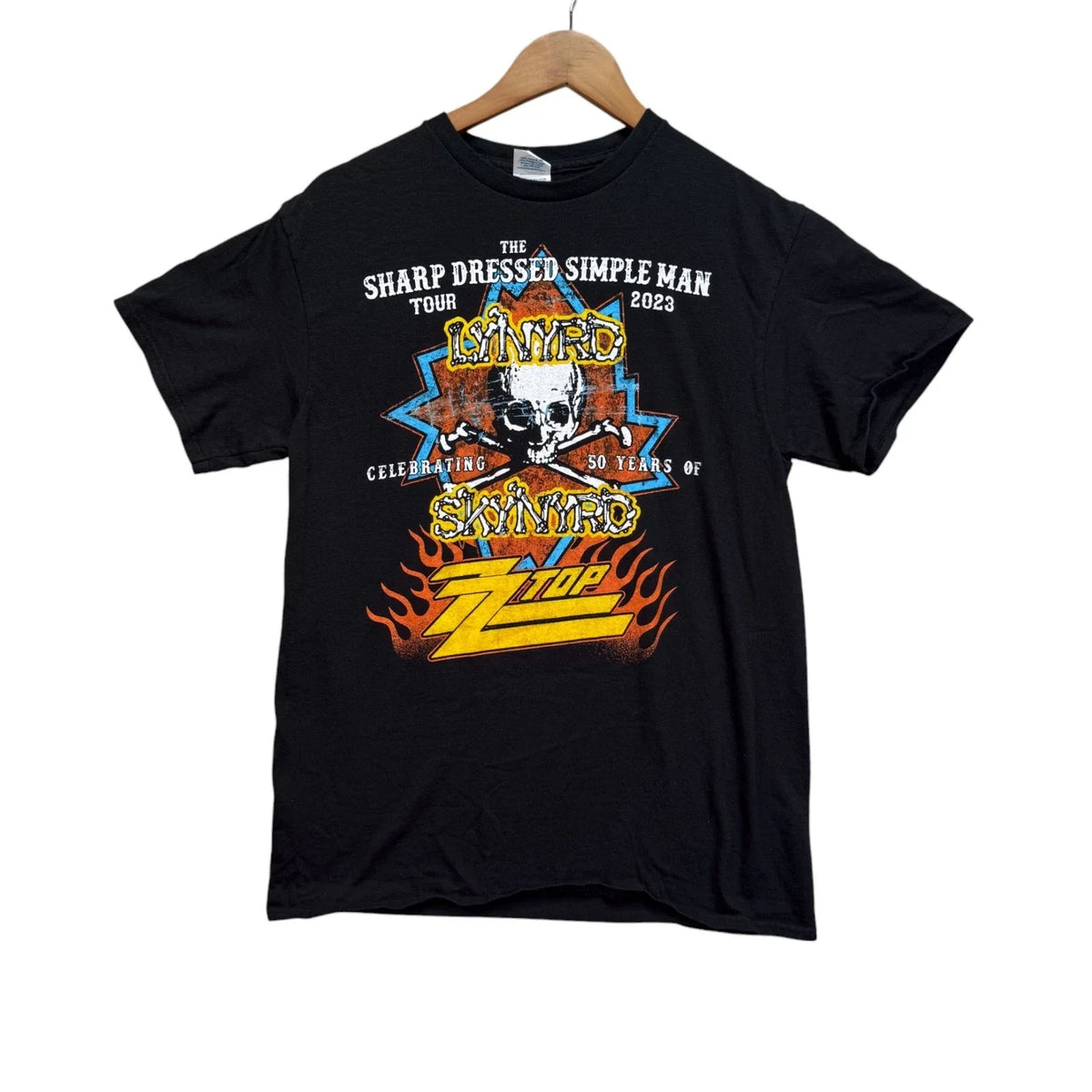 Original ZZ Top The Sharp Dressed Simple Man Tour Double Sided Skynyrd T Shirt M Unisex