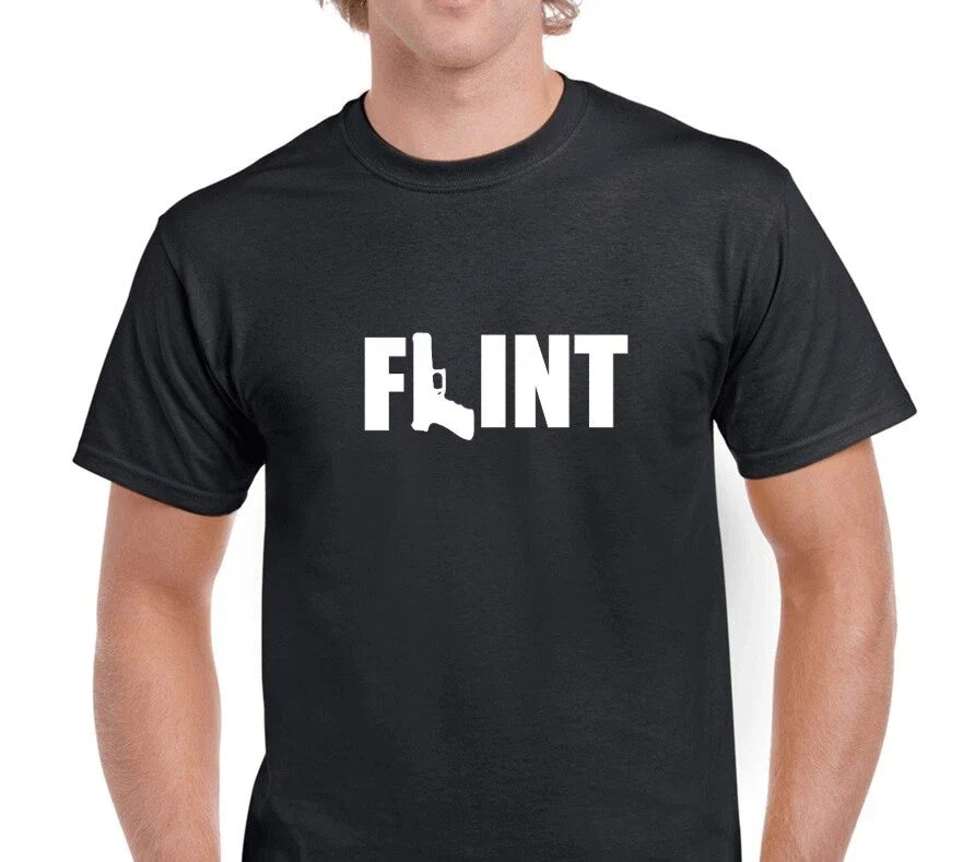 Flint Gun Michigan Urban City Water Crisis Resist Trump Black Tee Shirt Unisex