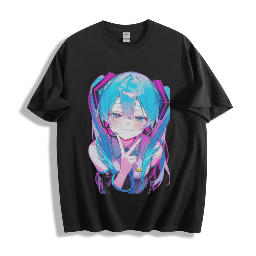 Hatsune Miku Neon Wink - Vibrant Anime Glow Unisex Tee Unisex