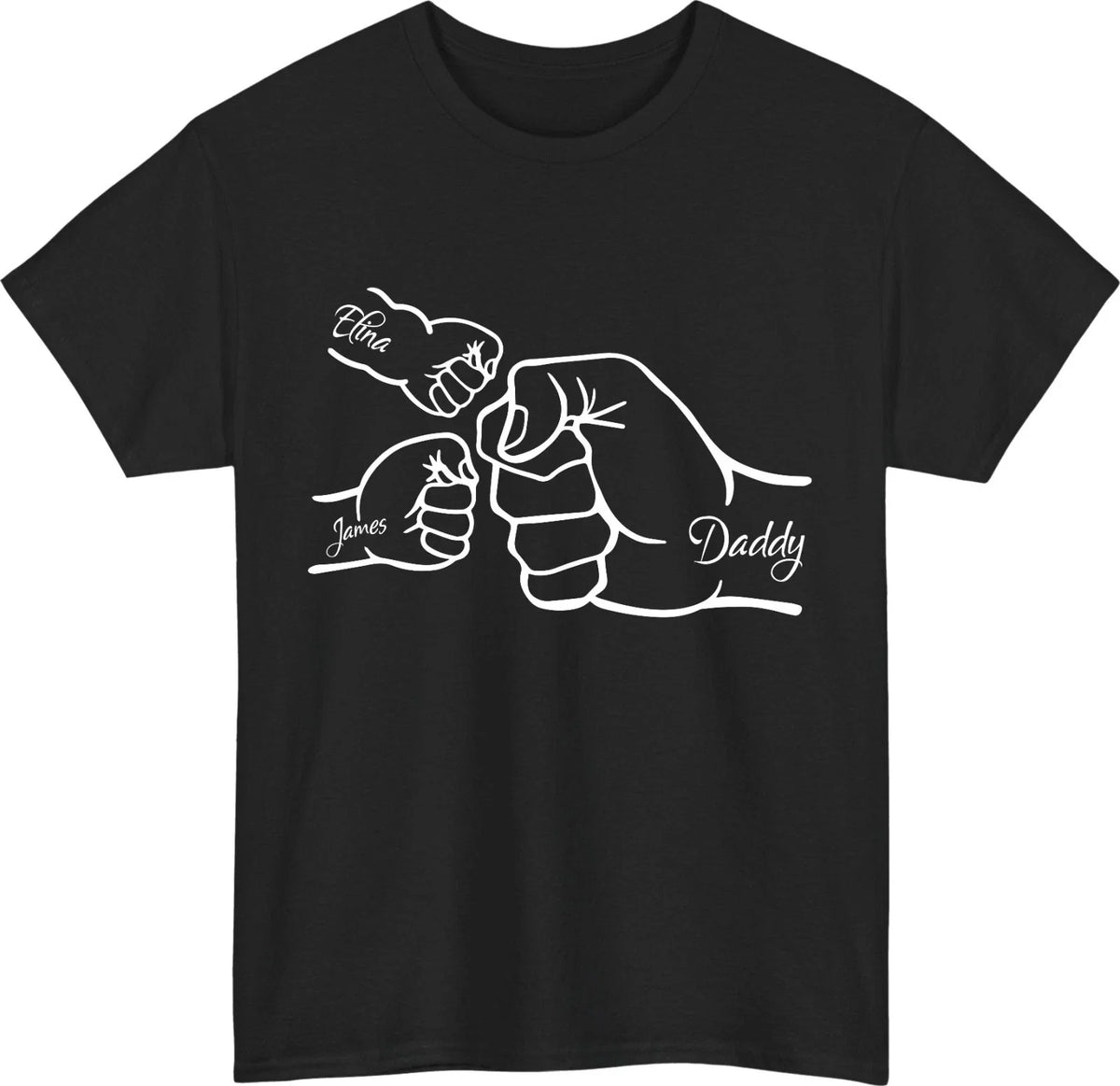 Personalised Father's Day Fist Bump Custom Kid's Names Dad Birthday Top Unisex