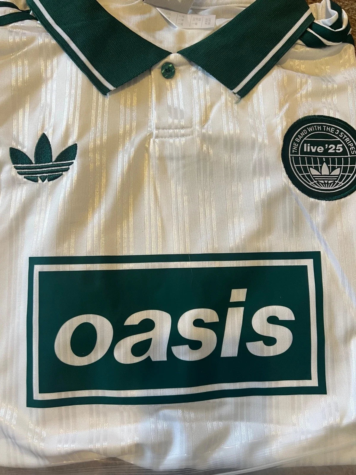 Oasis Live 25 retro football jersey White/green size XL - new Unisex