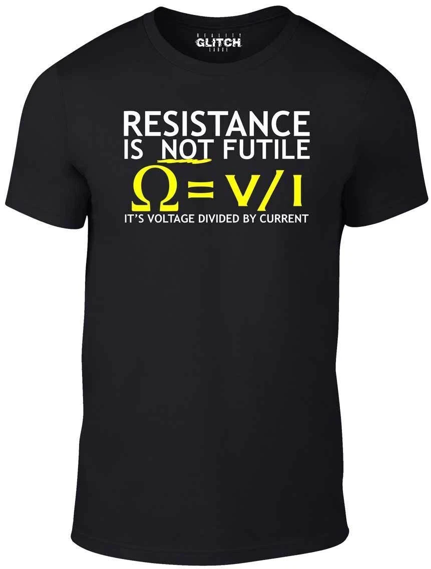 Voltage Divided by Current Mens T-Shirt - Funny t shirt electrician joke science