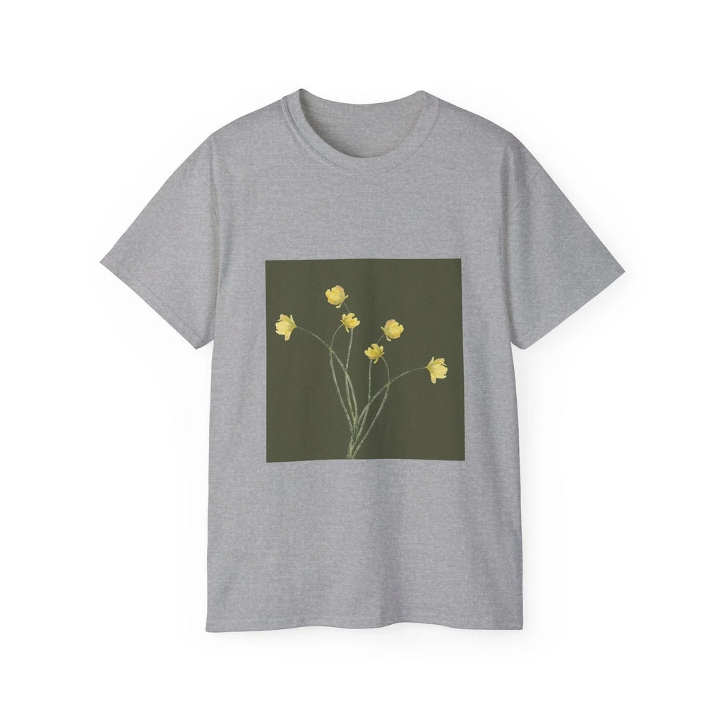 Flowers Stem Watercolor Painting Yellow | Custom Graphic Unisex