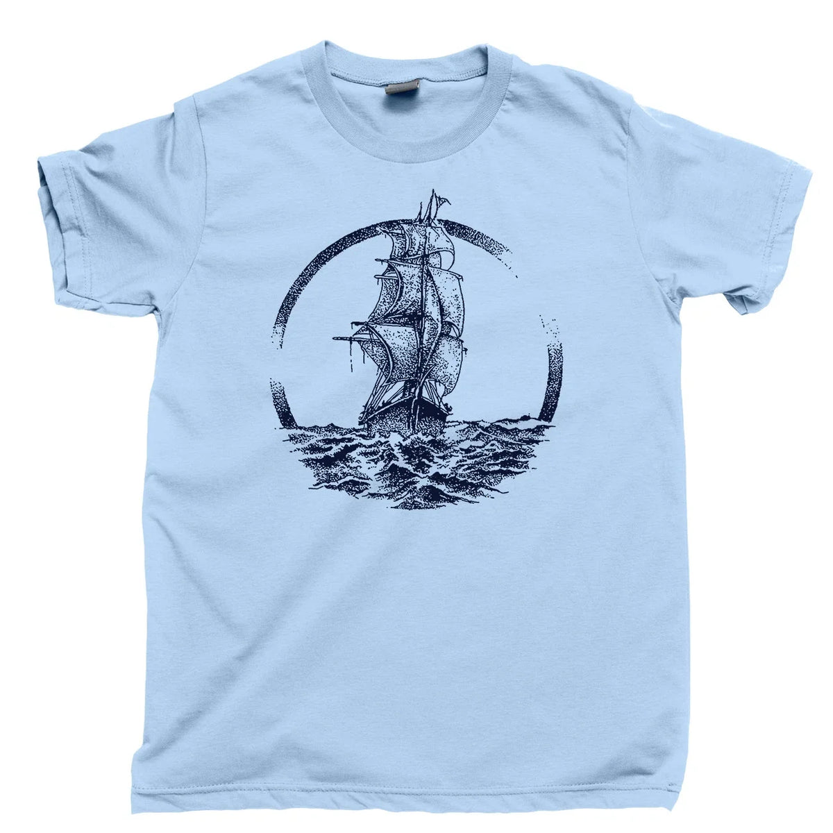 Sailing Ship T Shirt Sailors Sail Oceans Seas Sloop Schooner Pirate Tattoos Tee Unisex