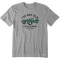 Life is Good. Men's I'm Not Old Sports Car Short Sleeve Crusher Tee Heather Gray Unisex