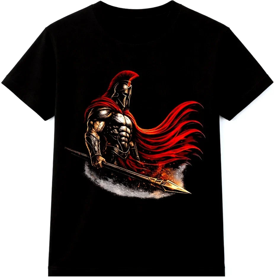 Spartan Warrior T Shirt Gladiator Helmet Roman Greek Soldier Graphic Vintage Tee Unisex