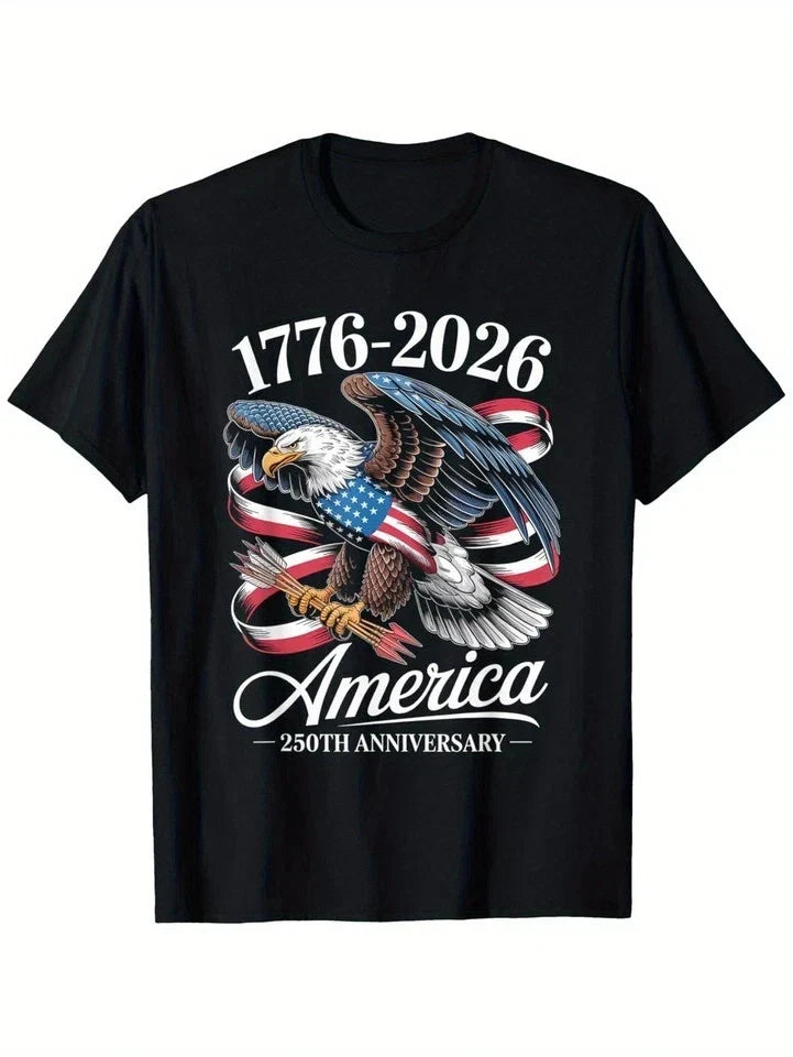 USA 250th Anniversary 1776-2026 Eagle Flag Patriotic July 4th Unisex