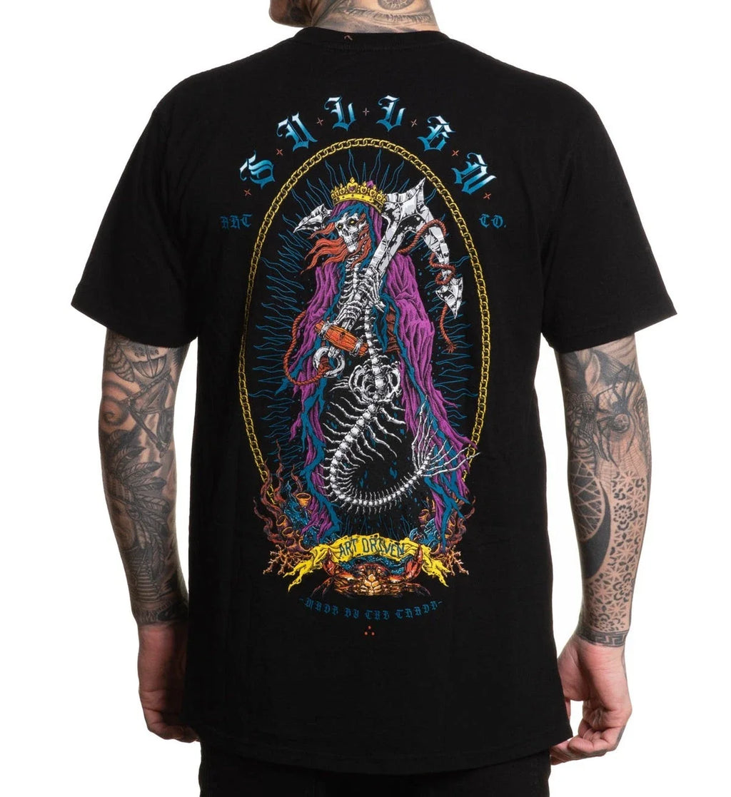 Sullen Sunken Mermaid Skeleton Black Premium T Shirt UK M-3XL UK Unisex