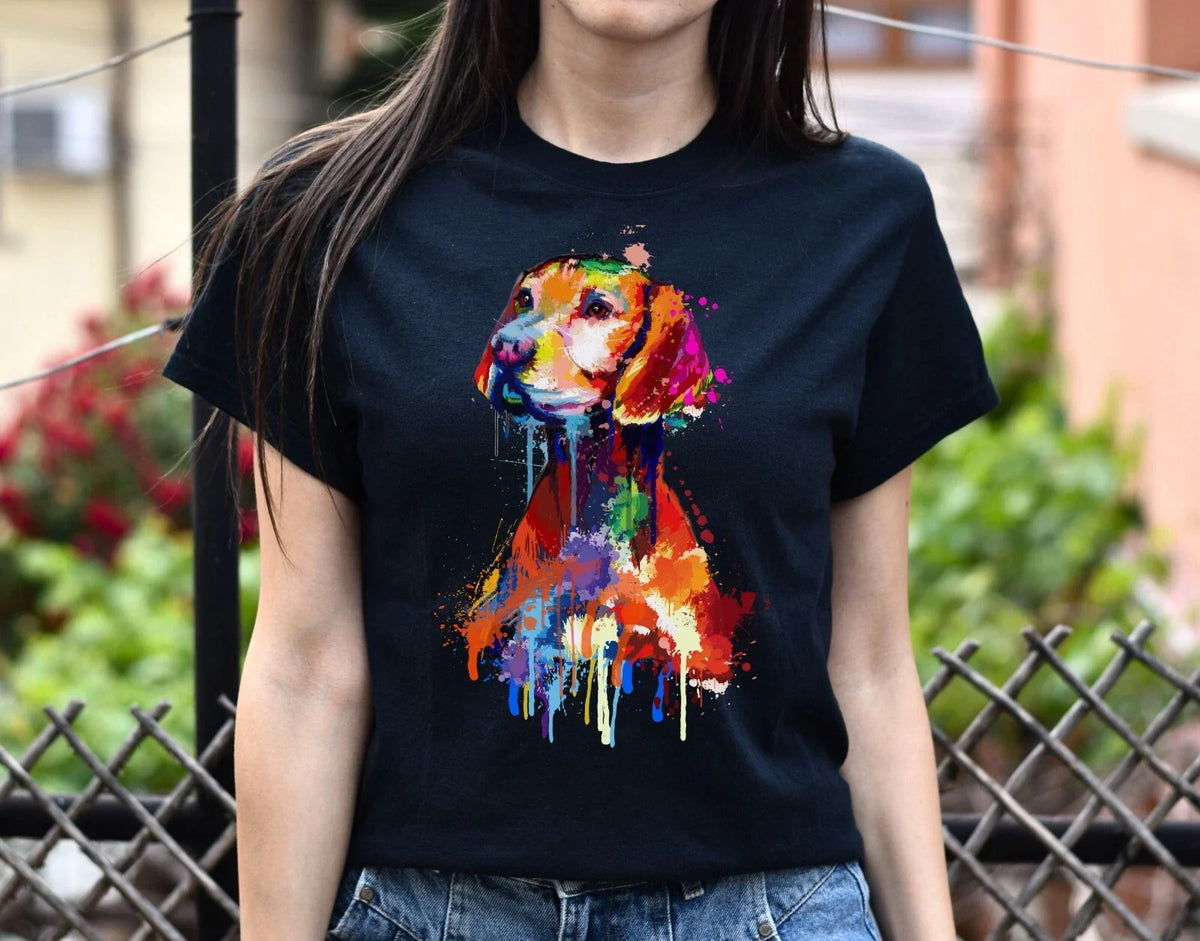 Watercolor Vizsla dog Unisex shirt S-2XL black navy dark heather Unisex