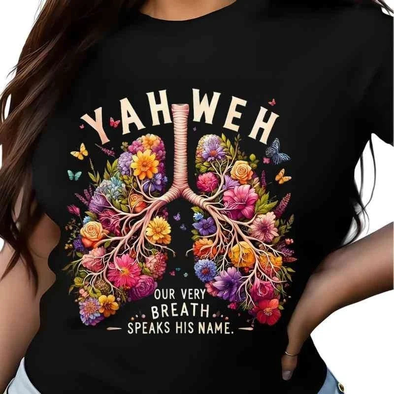 Yahweh Floral Lungs – Christian Faith Shirt with Bible Quote, Religious Unisex