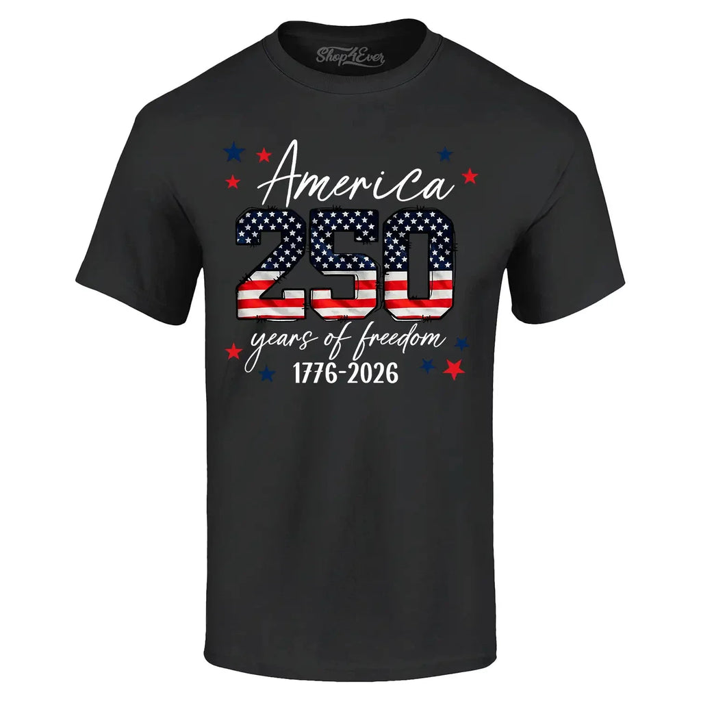 America 250 Years of Freedom 1776-2026 American Flag Shirt Unisex
