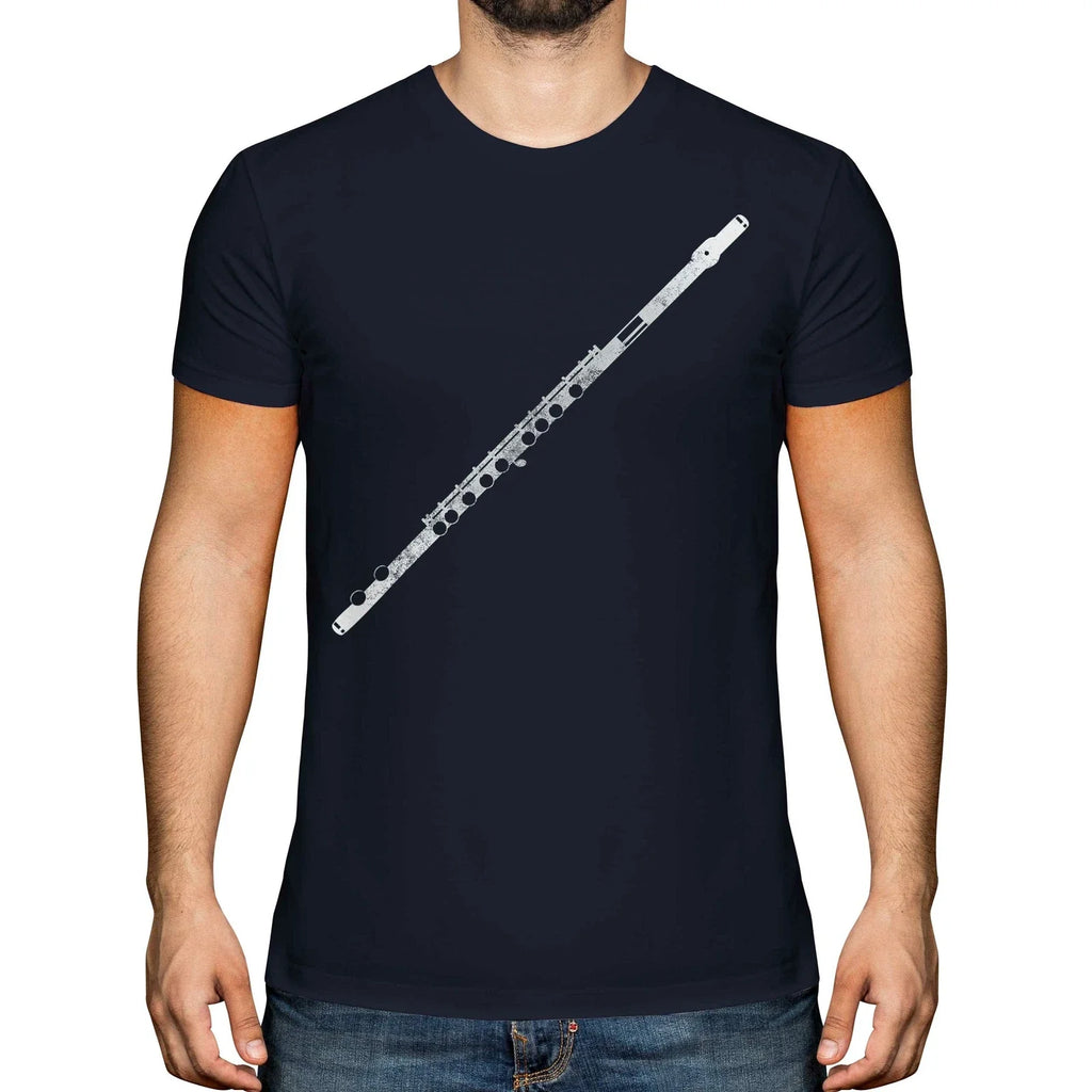 FLUTE DISTRESSED PRINT MENS VINTAGE STYLE DESIGN TOP FLAUTIST GIFT Unisex
