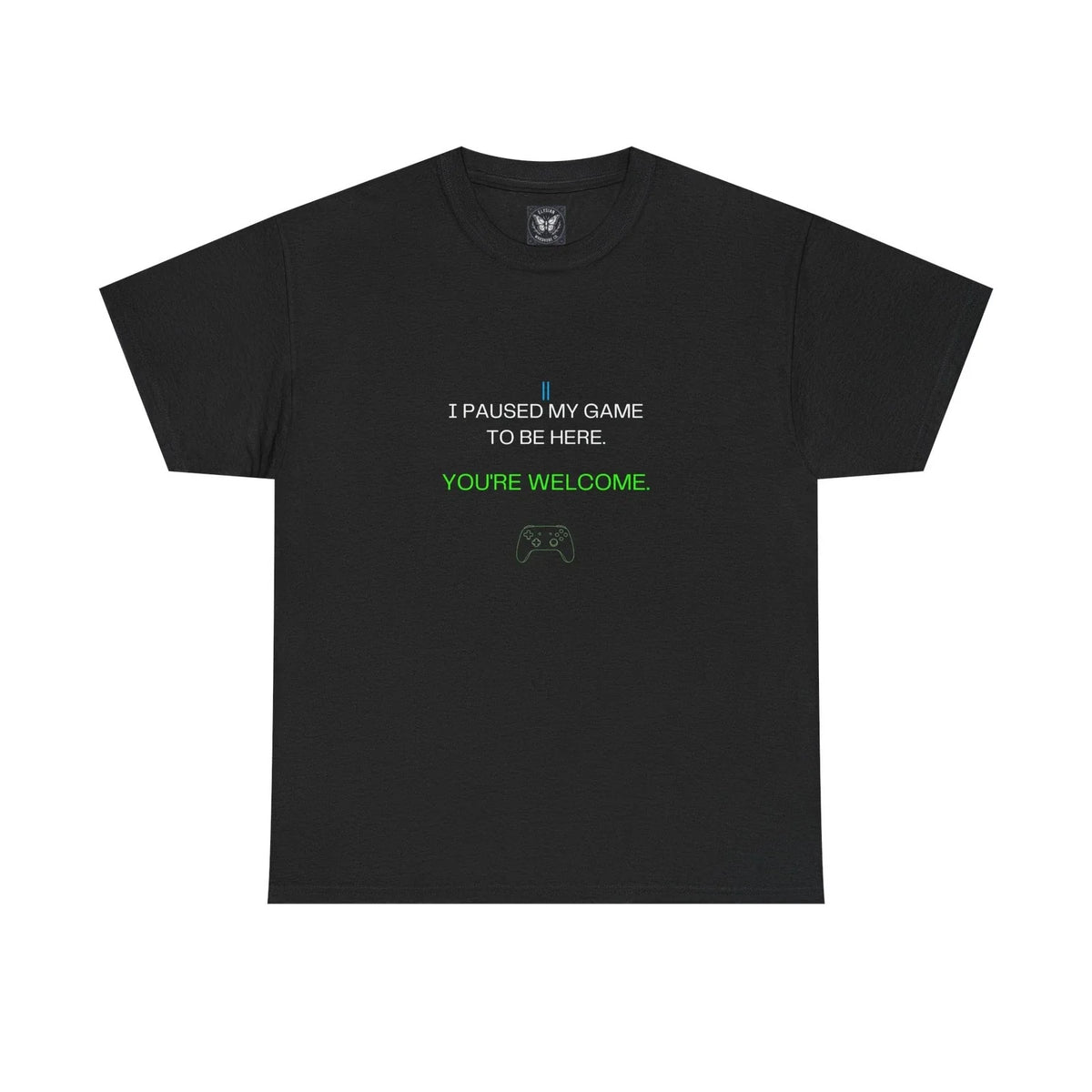 I Paused My Game To Be Here Funny Gamer Graphic Tee Black Cotton Gift To Unisex