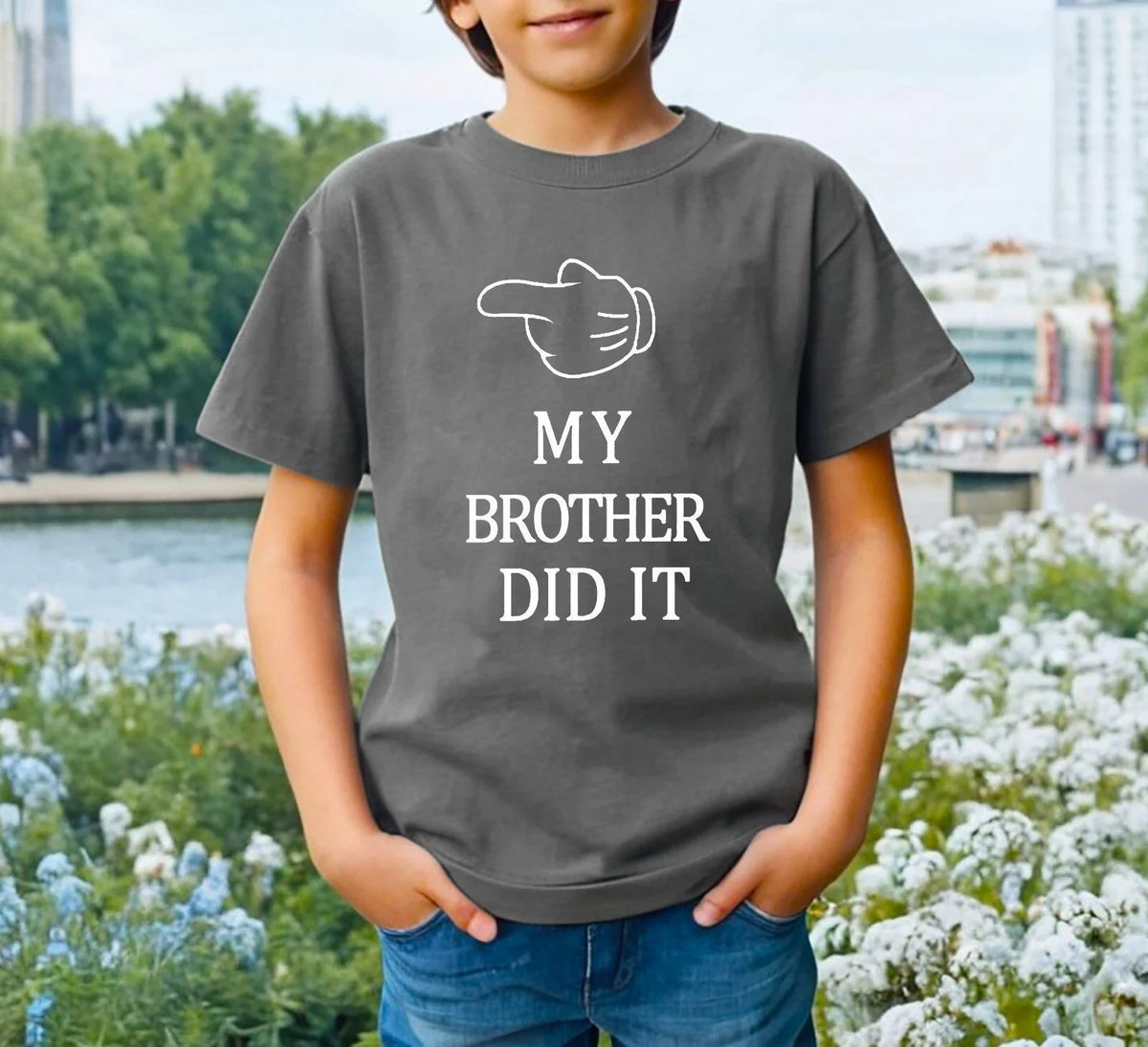 MY BROTHER DID IT | SUMMER CASUAL CREW NECK Cute Children Unisex