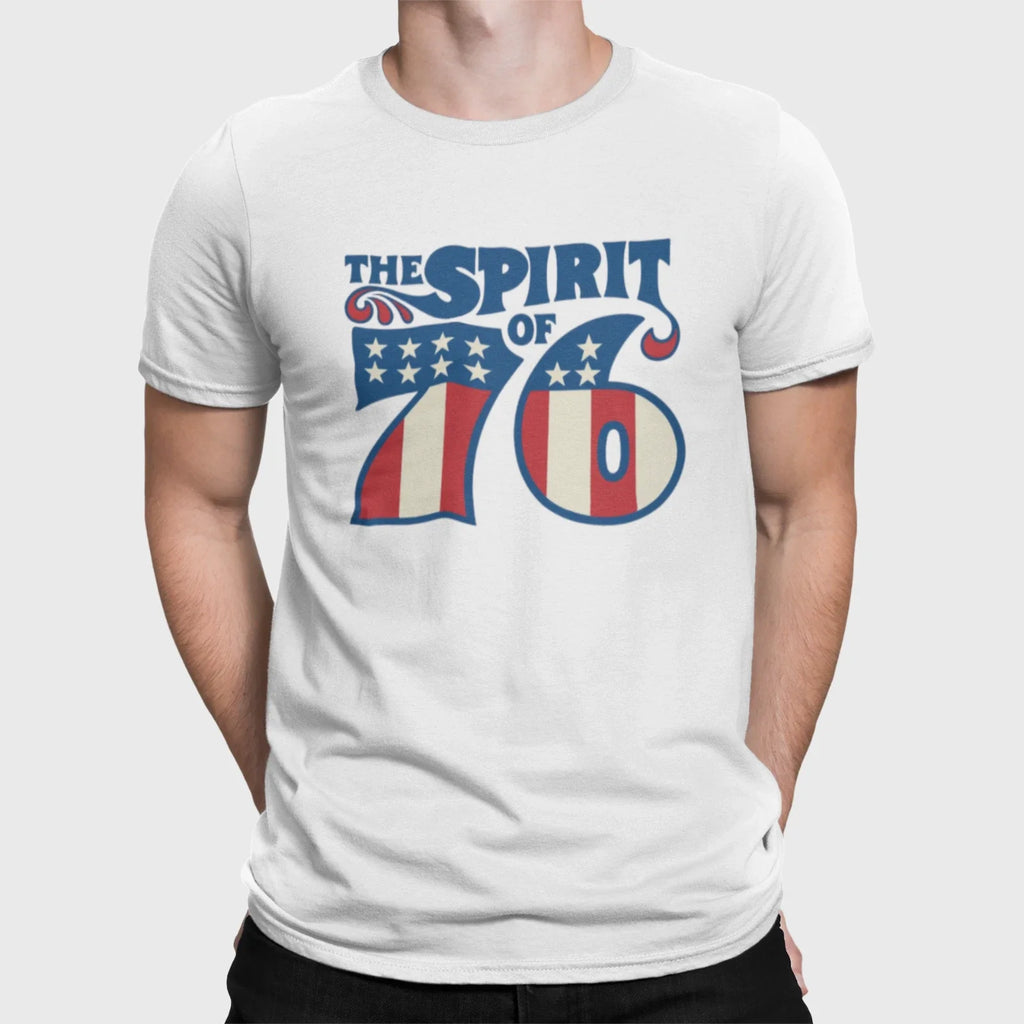 Spirit of 76 | Vintage American Flag Retro Patriotic Graphic Tee Unisex