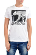 Roberto Cavalli Men's White Graphic Leopard Crewneck Size S M L XL Unisex