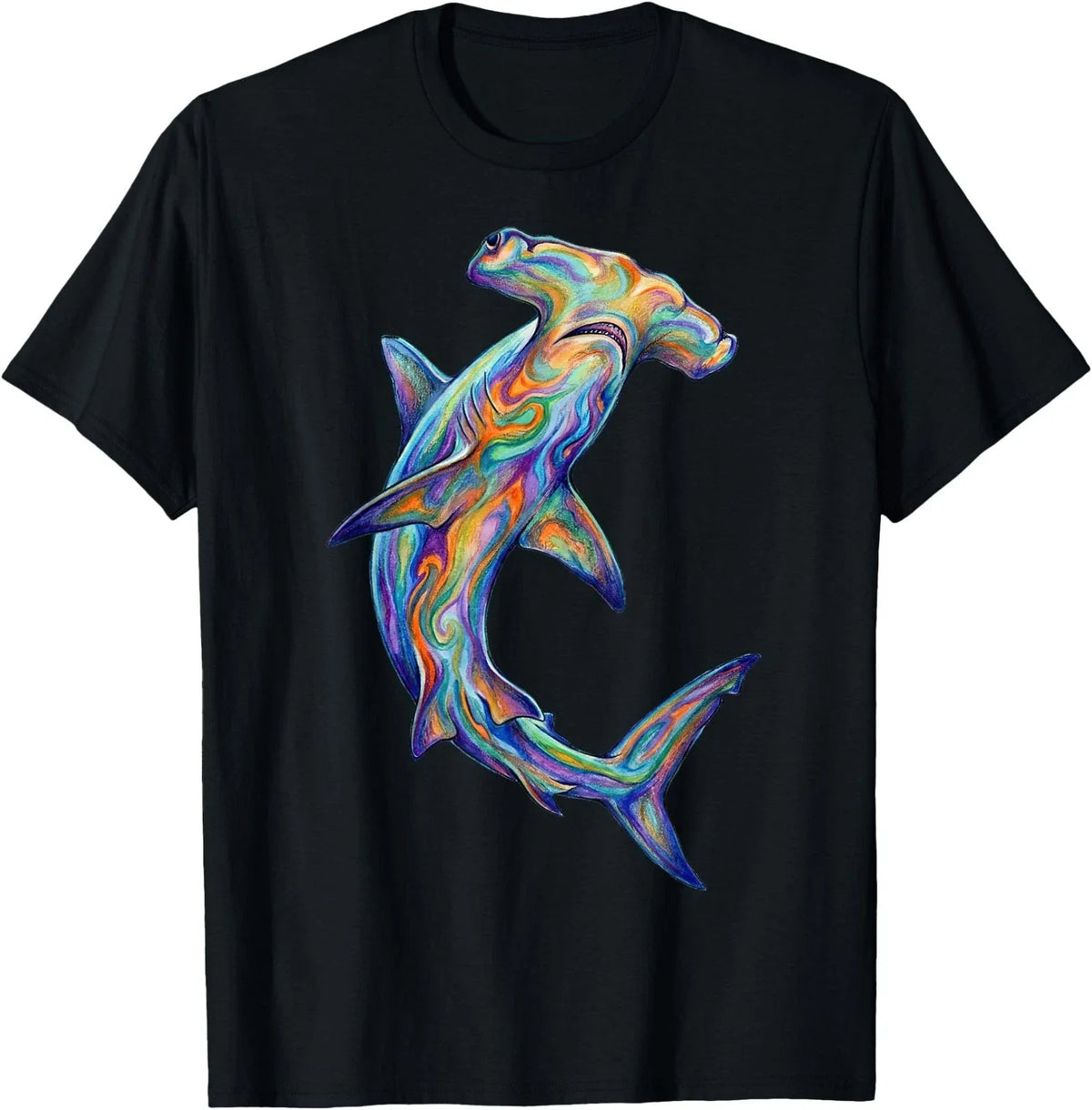 Hammerhead Shark Abstract Ocean Art Marine Life Colorful Unisex