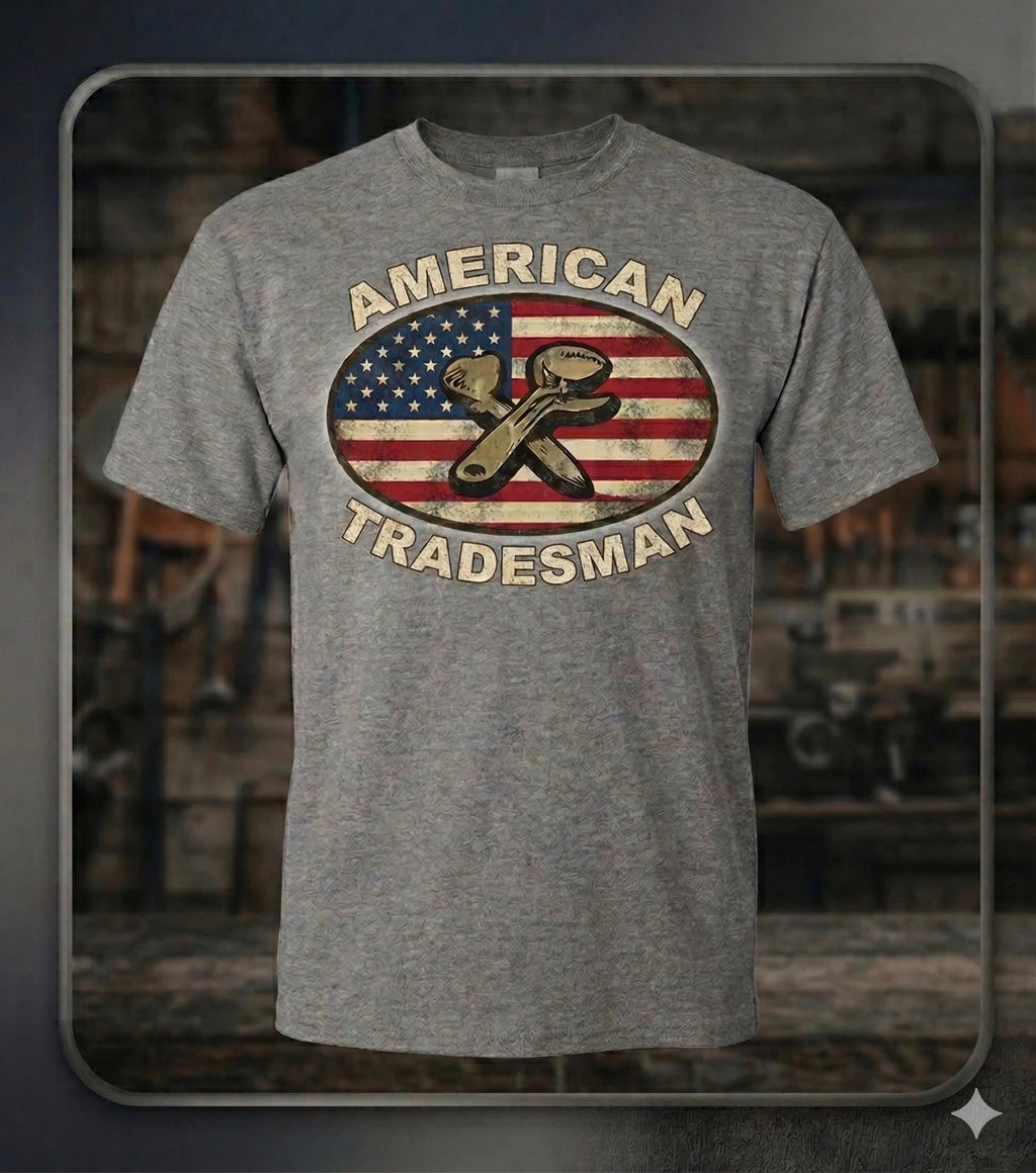 Patriotic Work Shirt USA Blue Collar Electrician Welder Construction Tee
