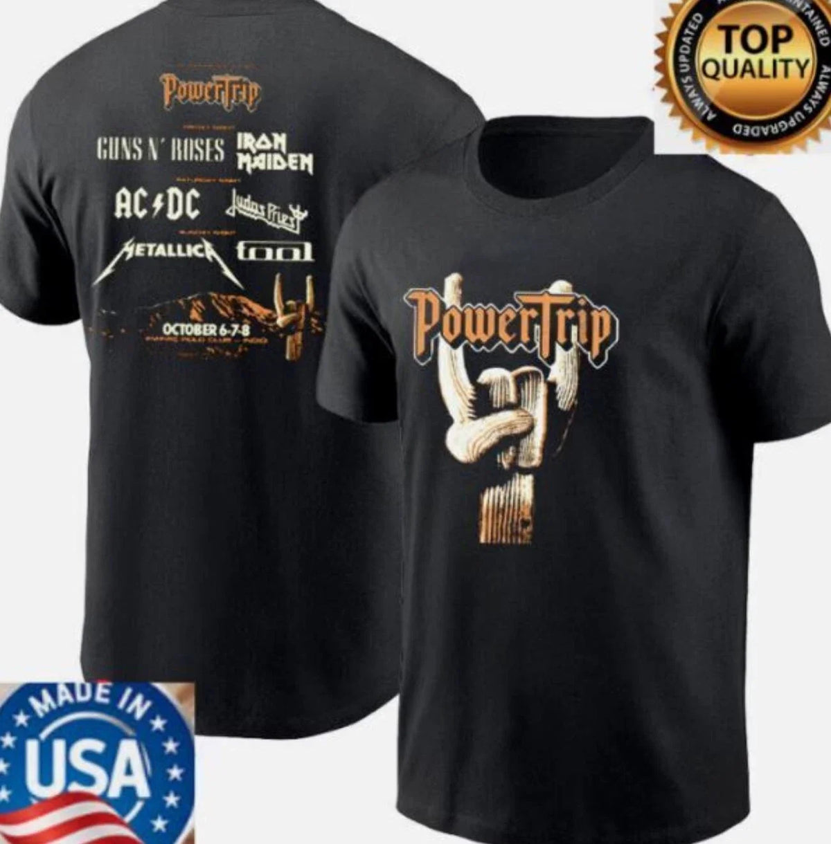 RARE !!! The Power Trip 2023-2024 Rock Festival 2023 Tee Gift for Fan Unisex