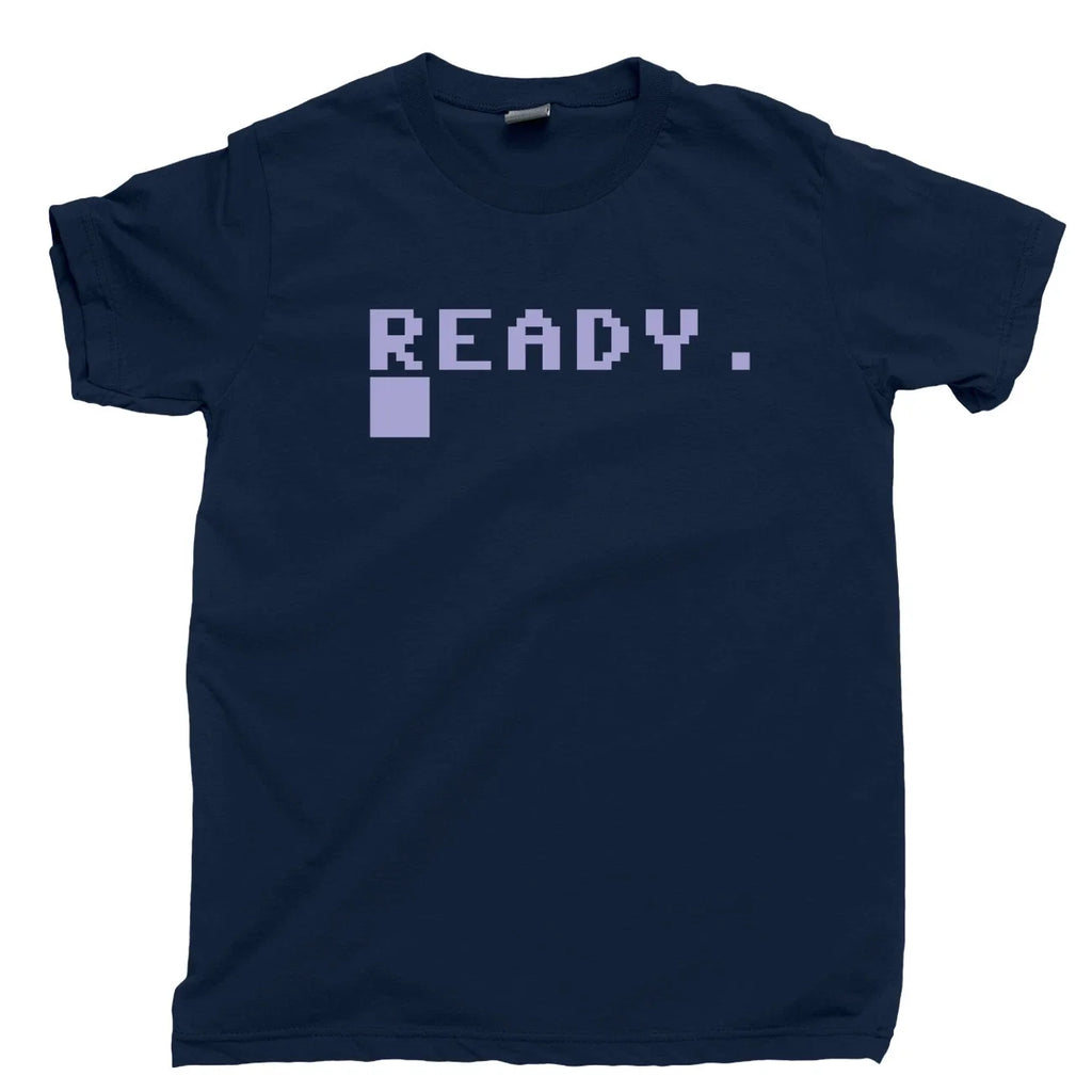 C64 Ready T Shirt Commodore 128 PET Vic-20 CBM 64 IBM Retro 8-bit Videogame Tee Unisex