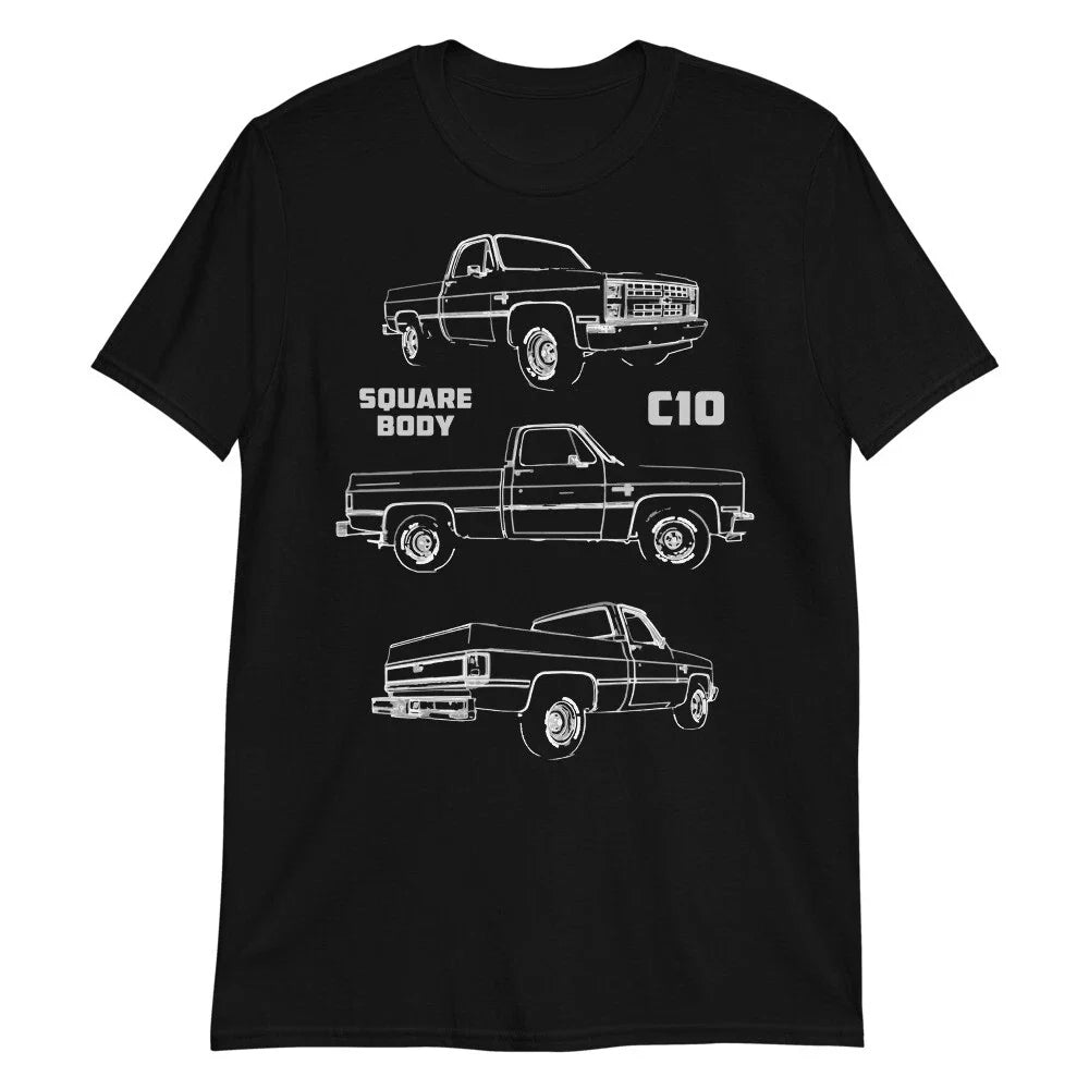 1985 Chevy C10 Silverado Square Body Pickup Truck Fleetside Short-Sleeve Unisex