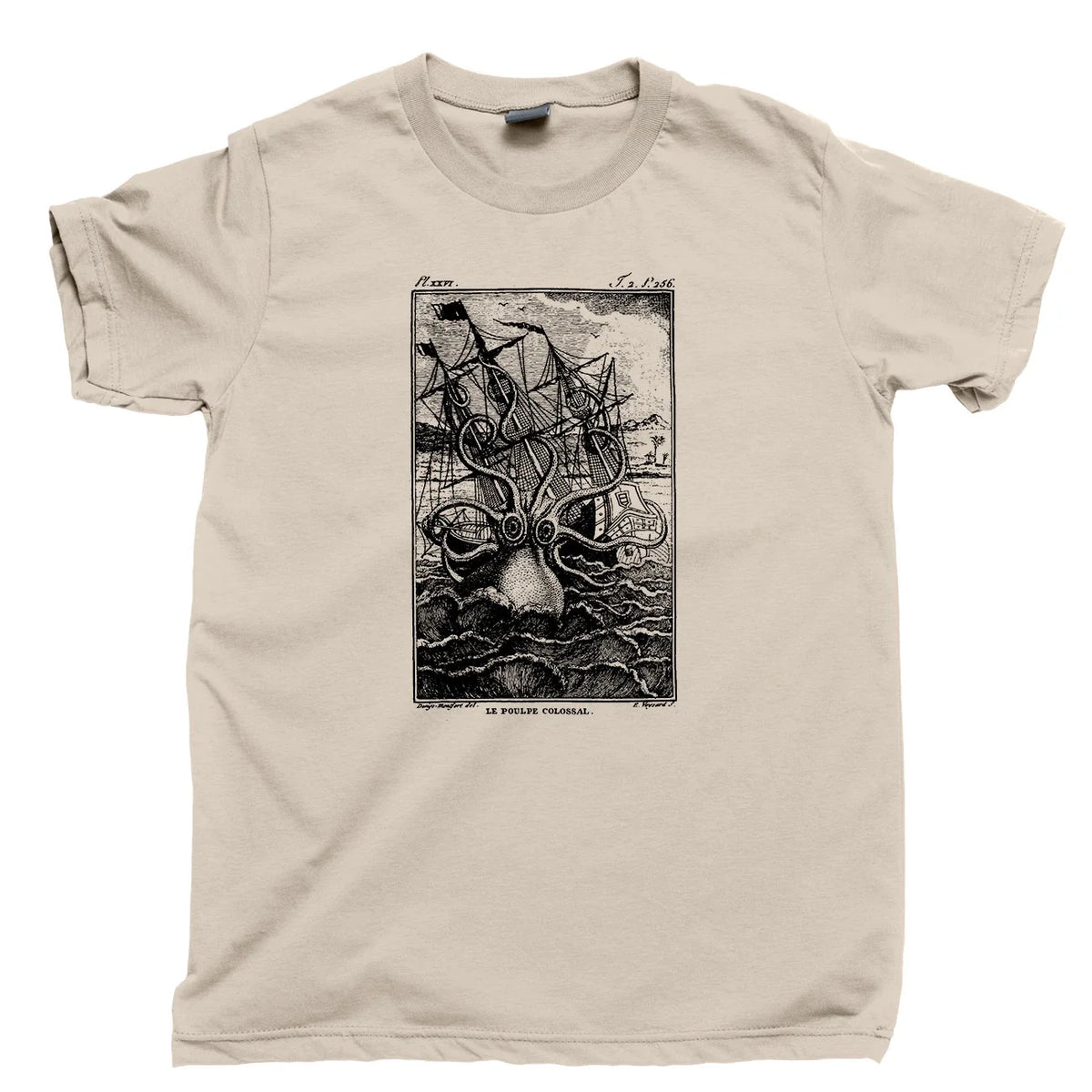 Kraken Monster T Shirt Steampunk Jules Verne Leagues Under Sea Sail Oceans Tee Unisex