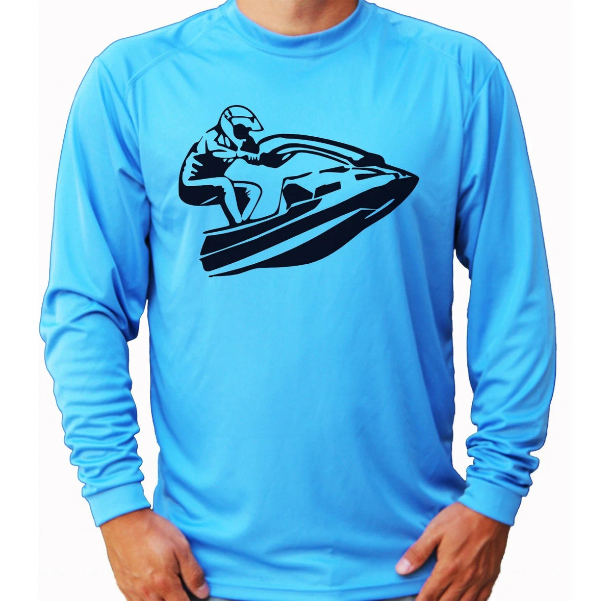 lWater Jet Ski Fun Art Long Sleeve UPF 30 Beach Sport UV Protection Gift Unisex