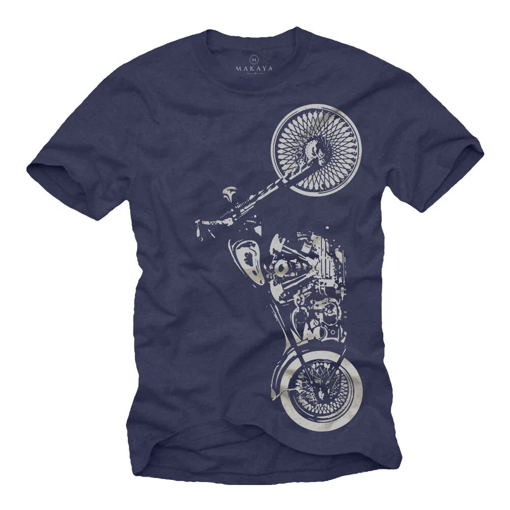 Motorcycle Rocker Mens with Custom Chopper - Mens Biker Shirt Unisex