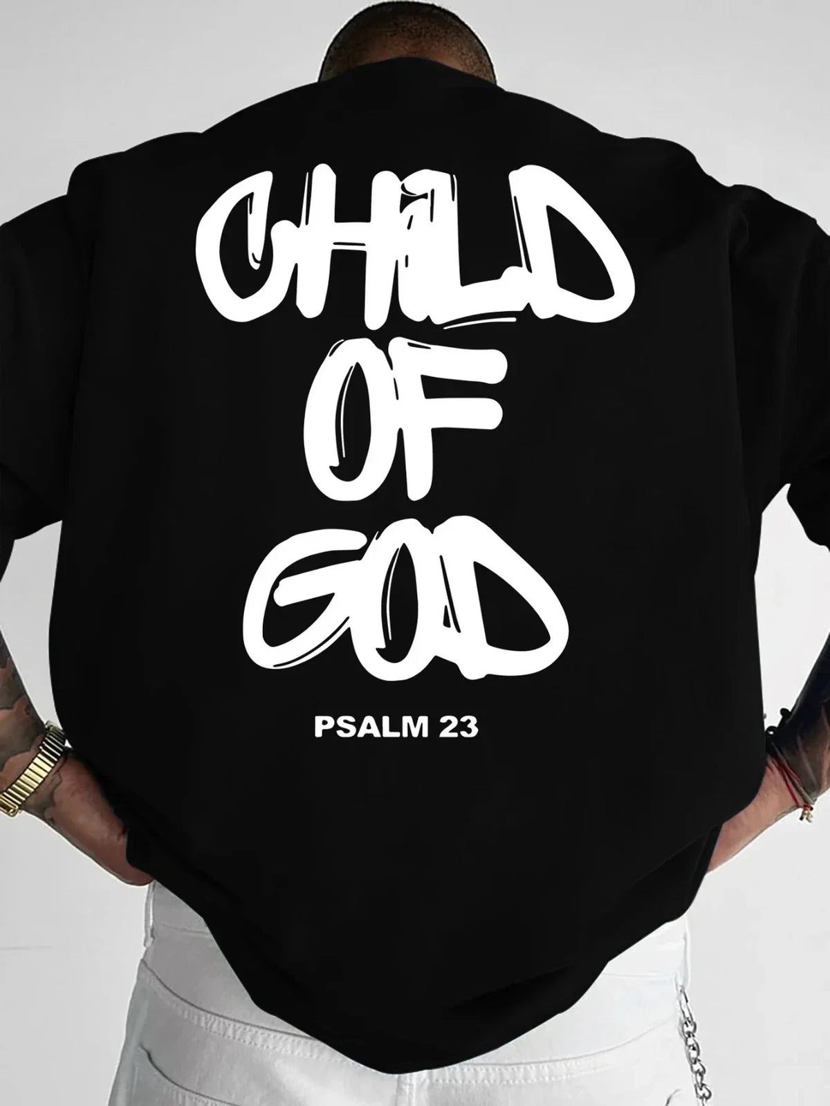 New Men's Graffiti Script Print Streetwear Crew Neck Short Sleeve Unisex