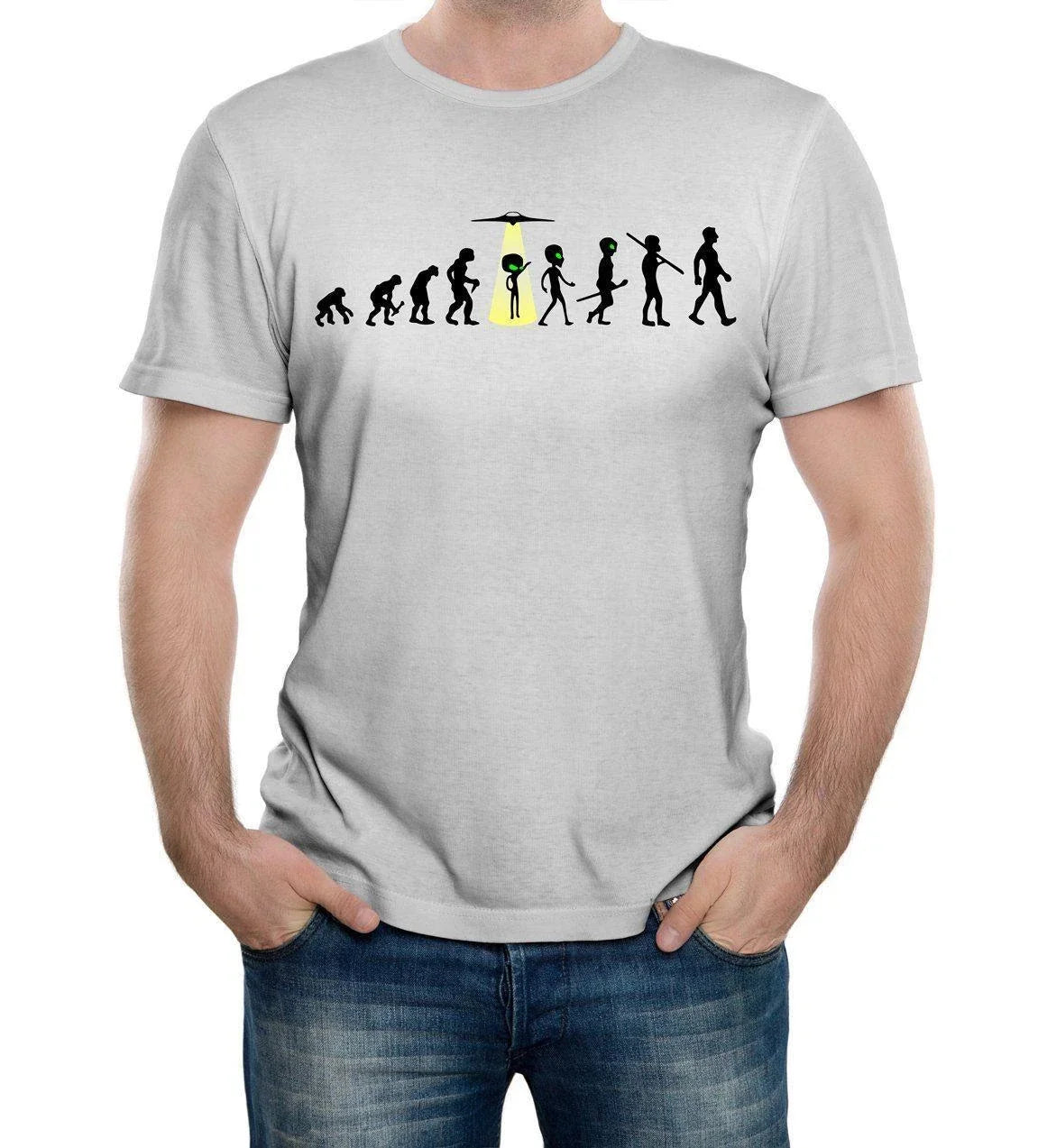 Evolution - Alien Abduction Mens - UFO Invasion Beam Me Up Space Area 51 Unisex
