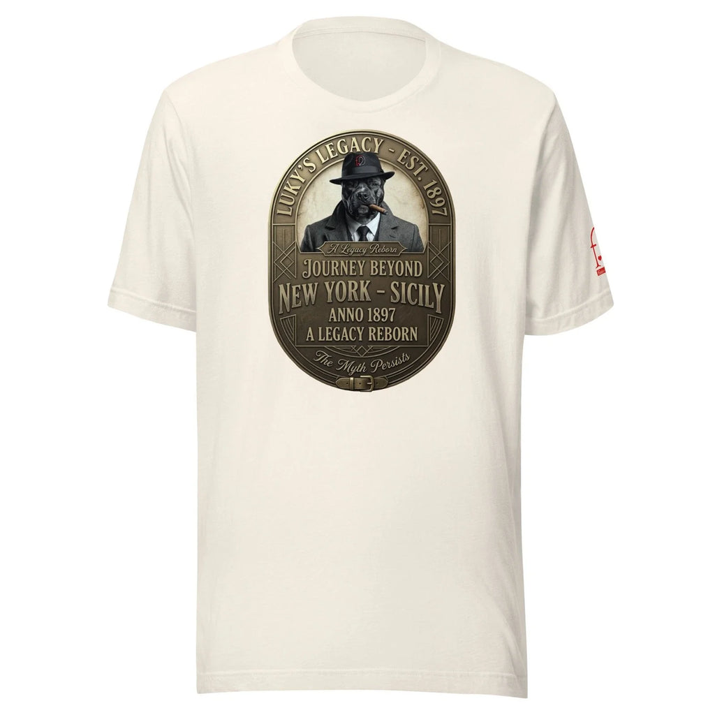 Streetwear "LUKY" NY to Sicily legend Vintage - Maglietta Grafica Retro Unisex